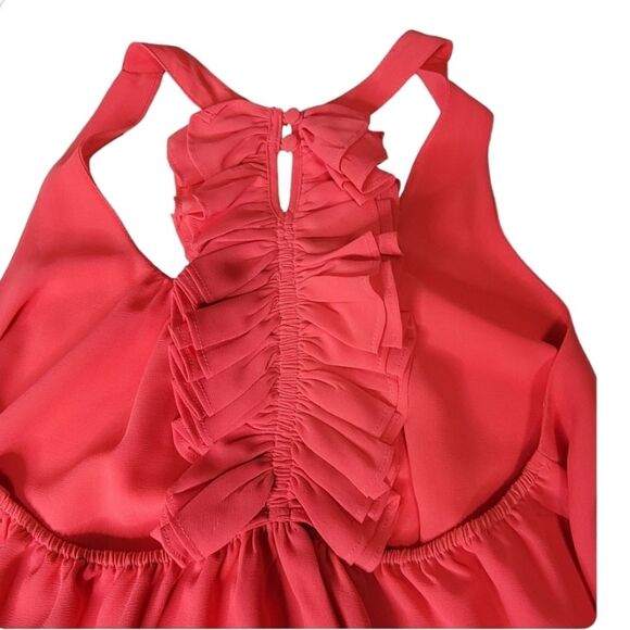 Naked Zebra Coral raserback top blouse size S sleeveless - Picture 6 of 8